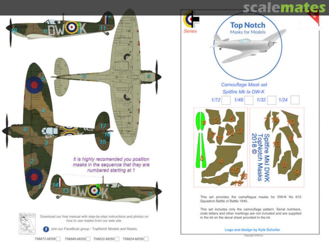 Boxart Spitfire Mk.Ia DW-K TNM72-M059 TopNotch