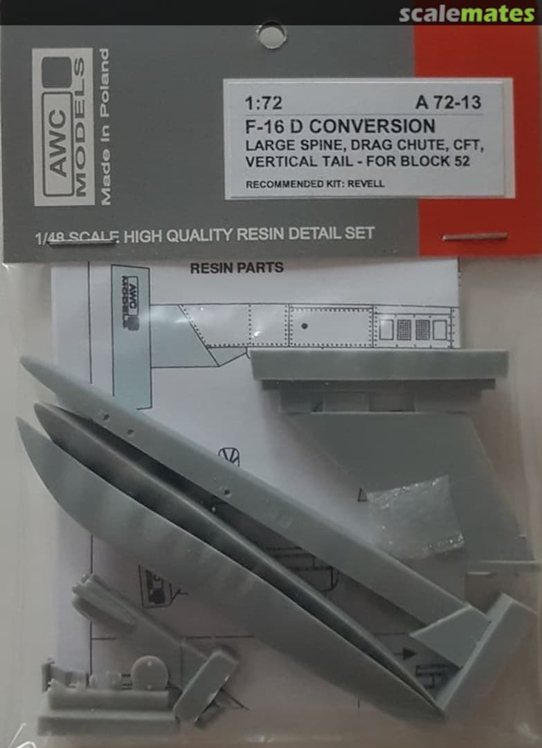 Boxart F-16 D Conversion, Large Spine, Drag Chute, CFT, Vertical Tail - for Block 52 A72-13 AWC Models