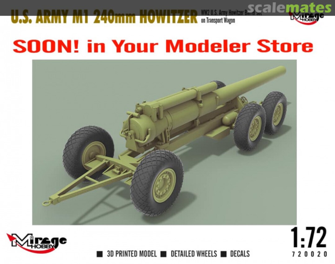 Boxart U.S. ARMY M1 240mm HOWITZER 720020 Mirage Hobby