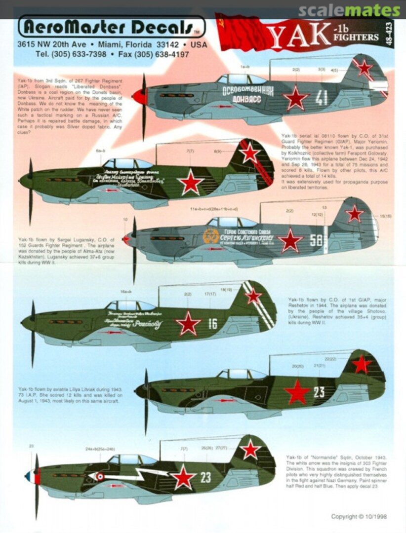 Contents Yak-1b Fighters 48-423 AeroMaster