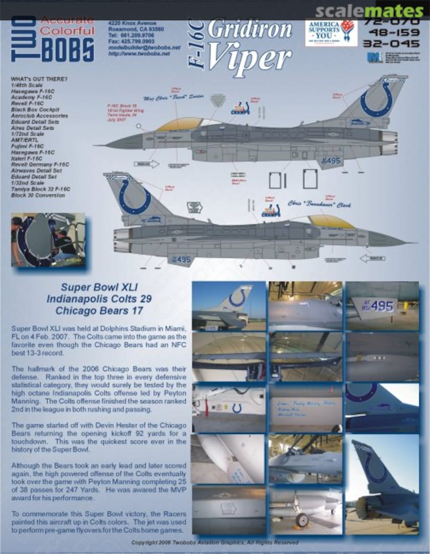 Boxart F-16C Gridiron Viper 48-159 TwoBobs Aviation Graphics