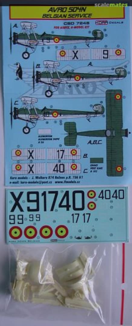 Boxart Avro 504N Belgian Service CSD7248 Kora Models