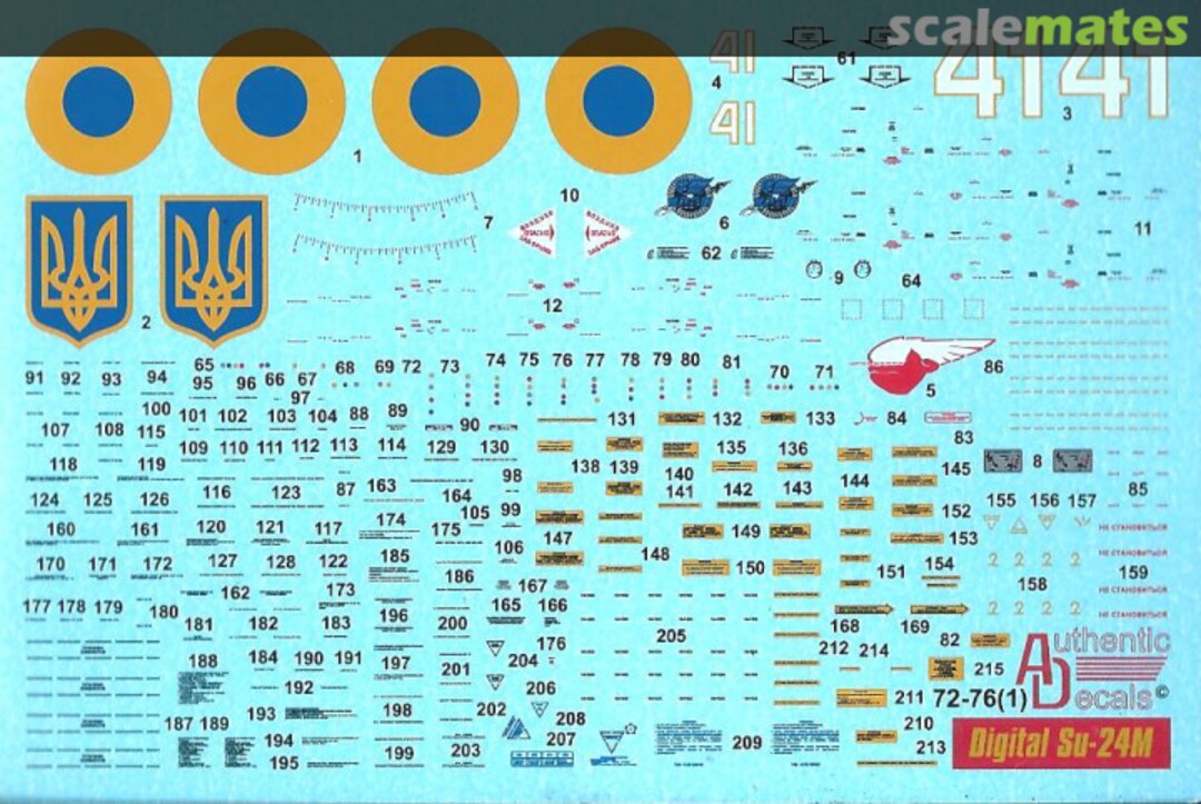 Contents Digital Su-24M 72-76 Authentic Decals