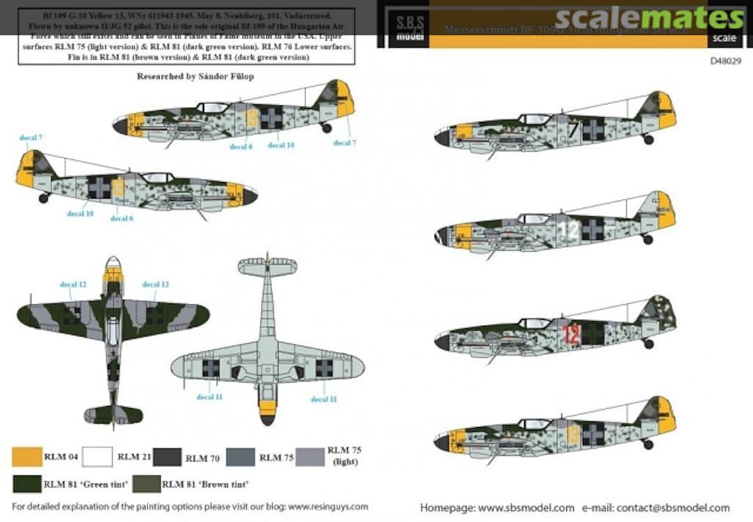 Boxart Bf 109G-10 in Hungarian Service D48029 SBS Model