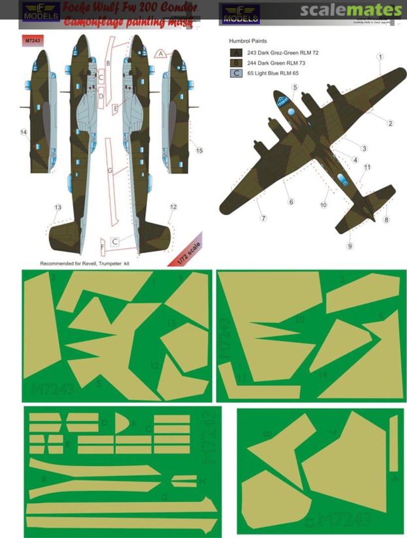 Boxart Focke Wulf Fw 200 Condor Camouflage Painting Mask M7243 LF Models