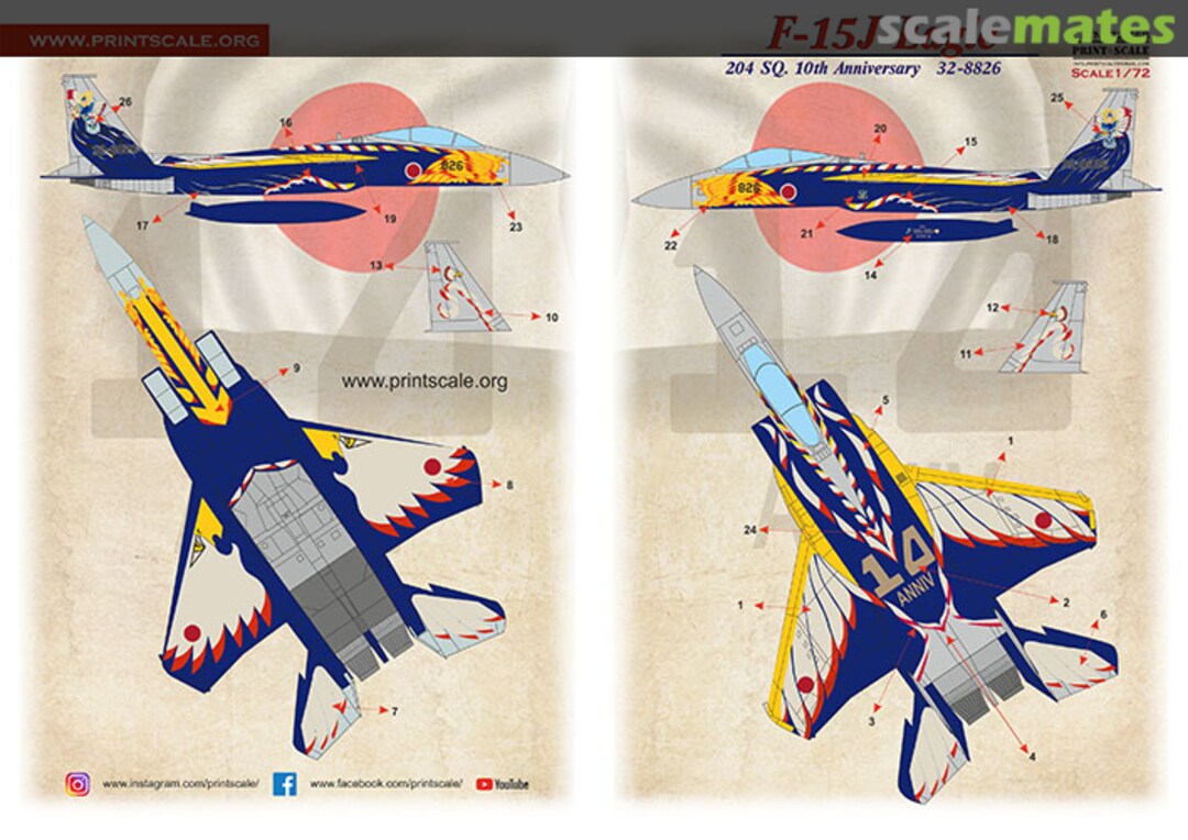 Boxart F-15J Eagle 204 SQ 72-468 Print Scale