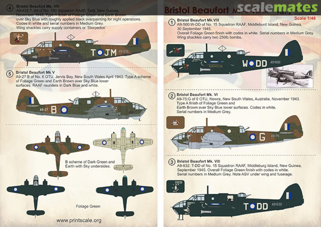 Boxart Bristol Beaufort Mk-II-VIII IX 48-240 Print Scale