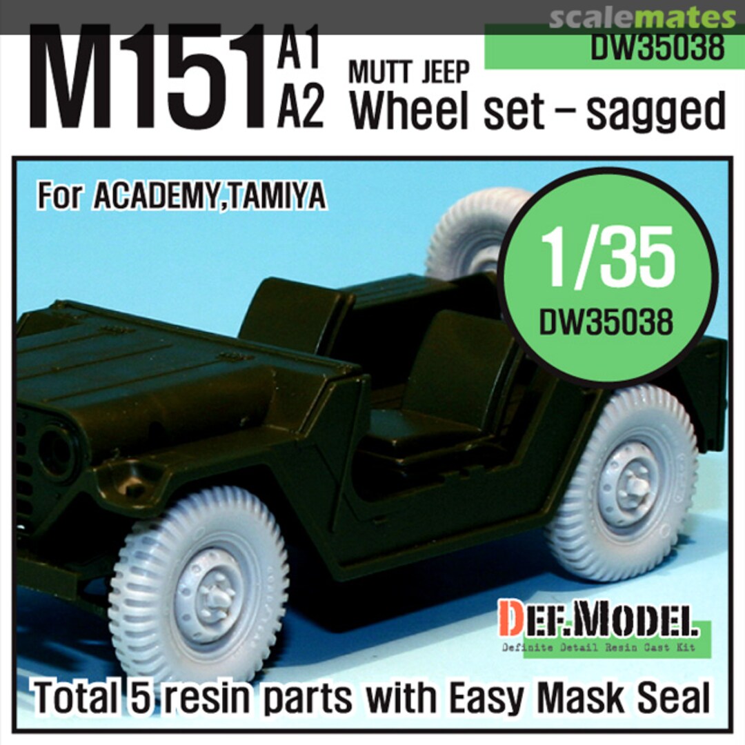 Boxart US M151 Jeep Sagged wheel set DW35038 Def.Model