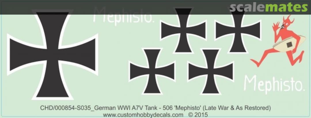 Boxart German WWI A7V Tank – 506 ‘Mephisto’ WS-000854-S035 Custom Hobby Decals