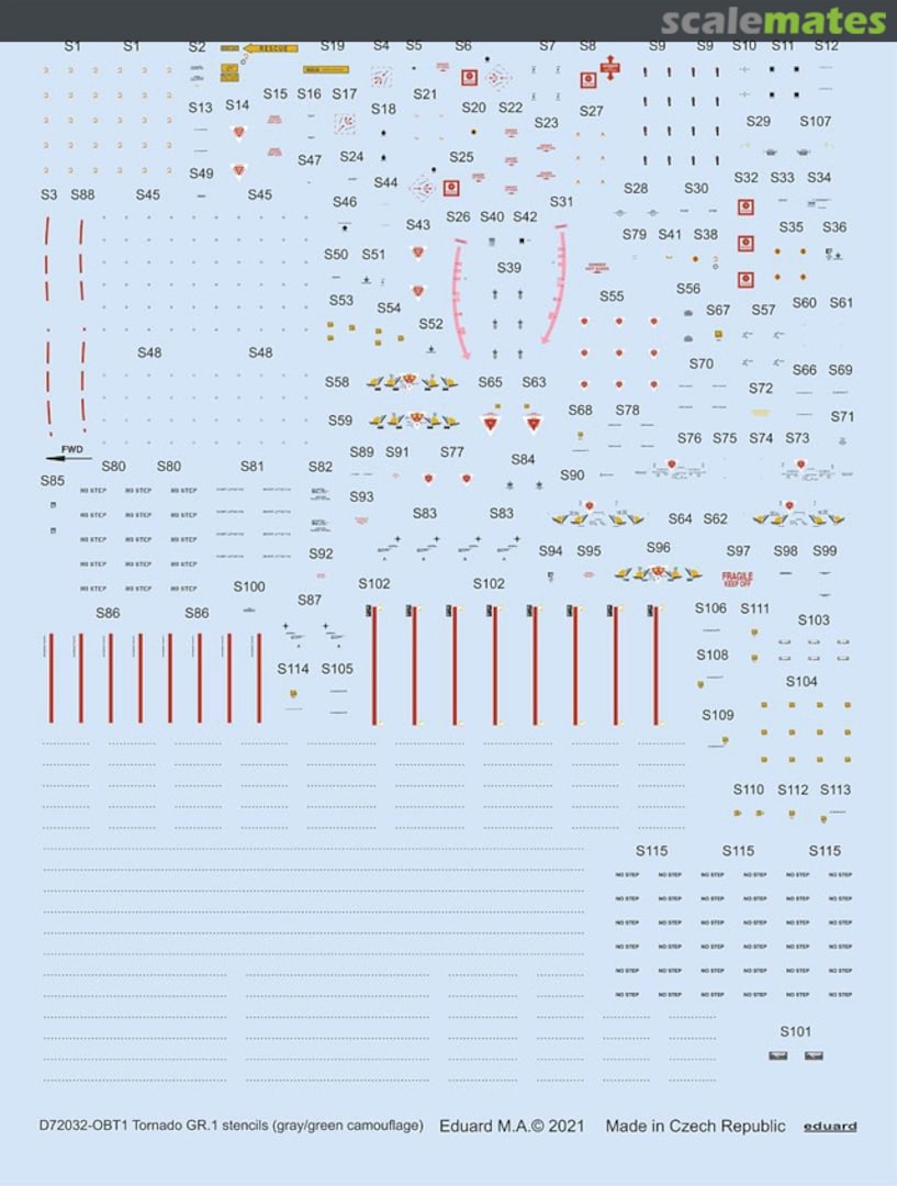 Boxart Tornado GR.1 stencils (gray/green camouflage) D72032 Eduard