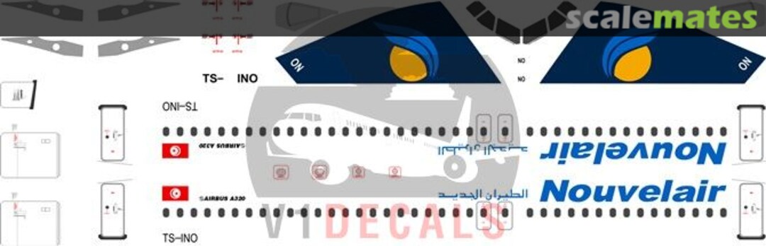 Boxart Nouvelair Airbus A320 V1D0018-144 V1 Decals