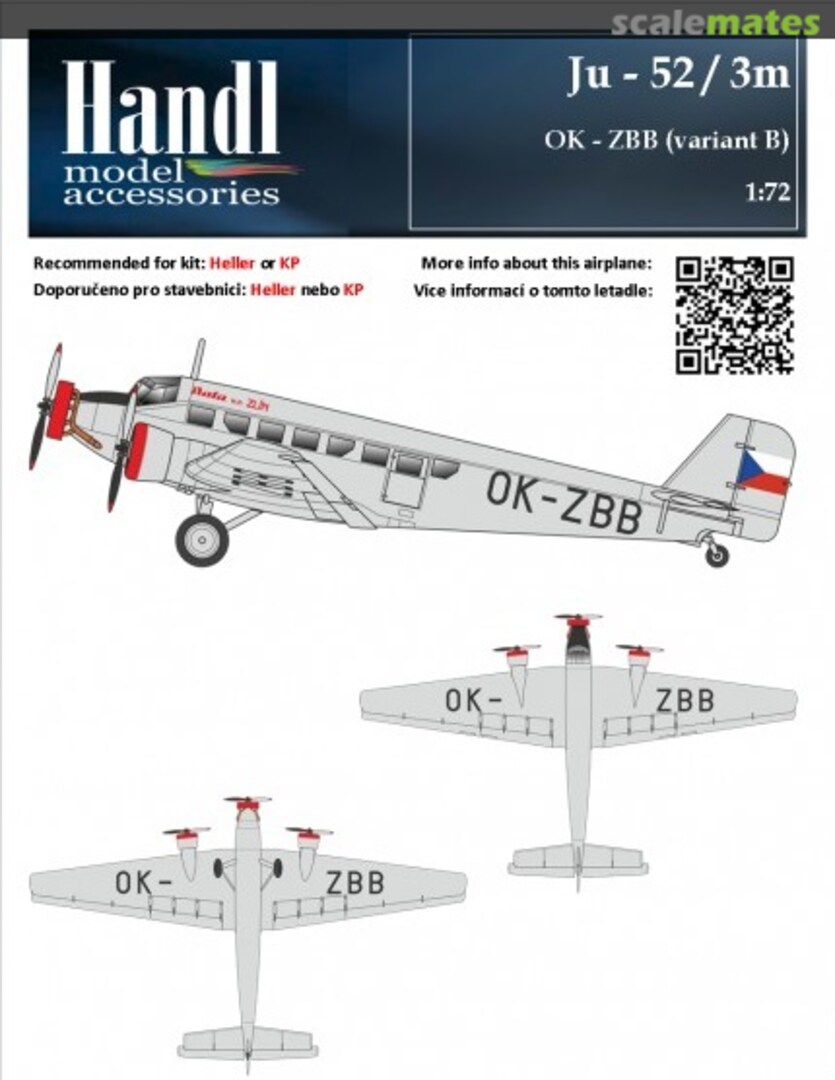 Boxart Ju-52 / m3 OK-ZBB (variant B) 060072 Handl