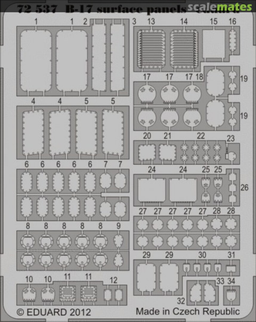 Boxart B-17 Surface Panels S.A. 72537 Eduard