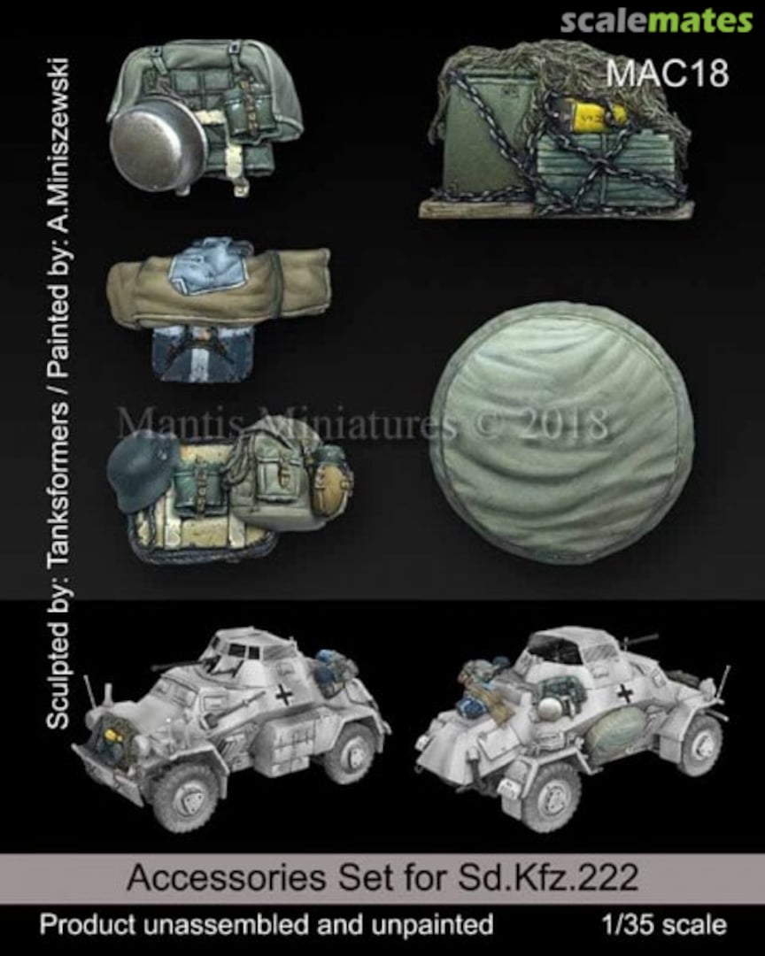 Boxart Accessories Set for Sd.kfz.222 - Tamiya - MAC18 Mantis Miniatures