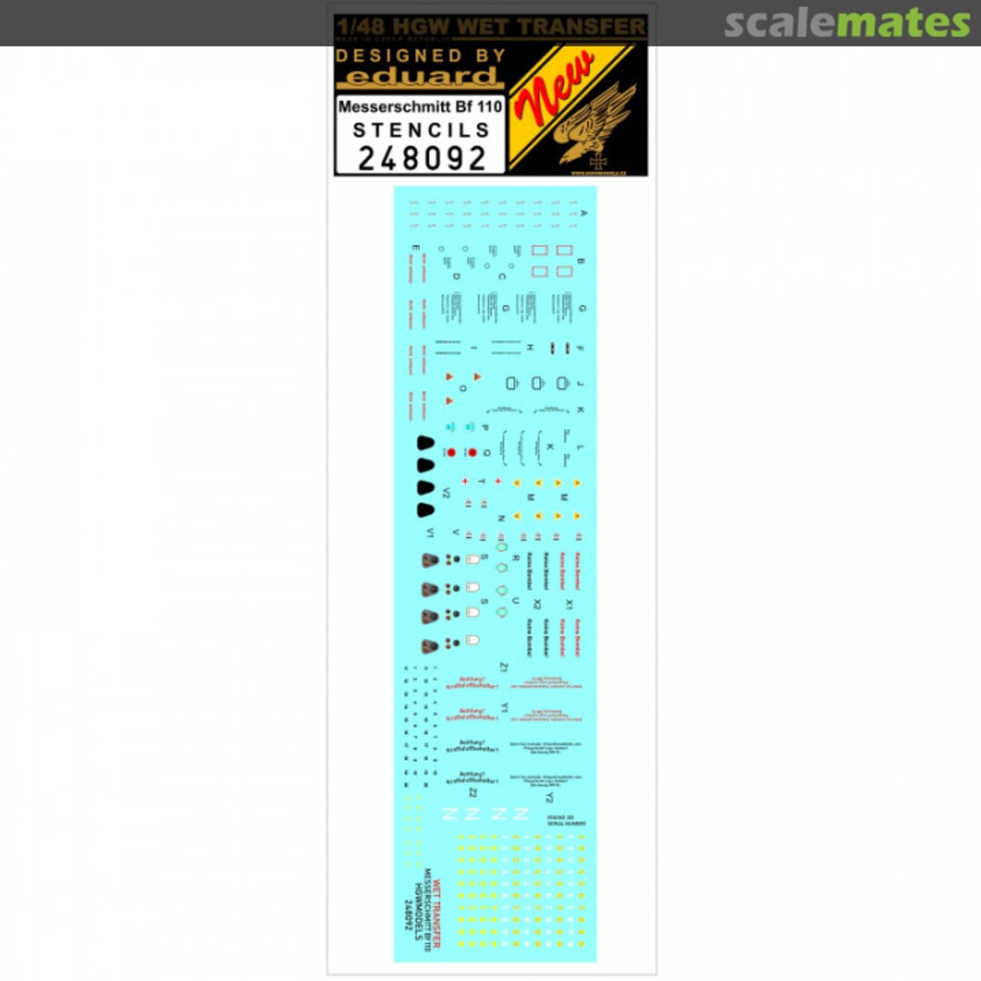 Boxart Messerschmitt Bf 110 STENCILS 248092 HGW Models