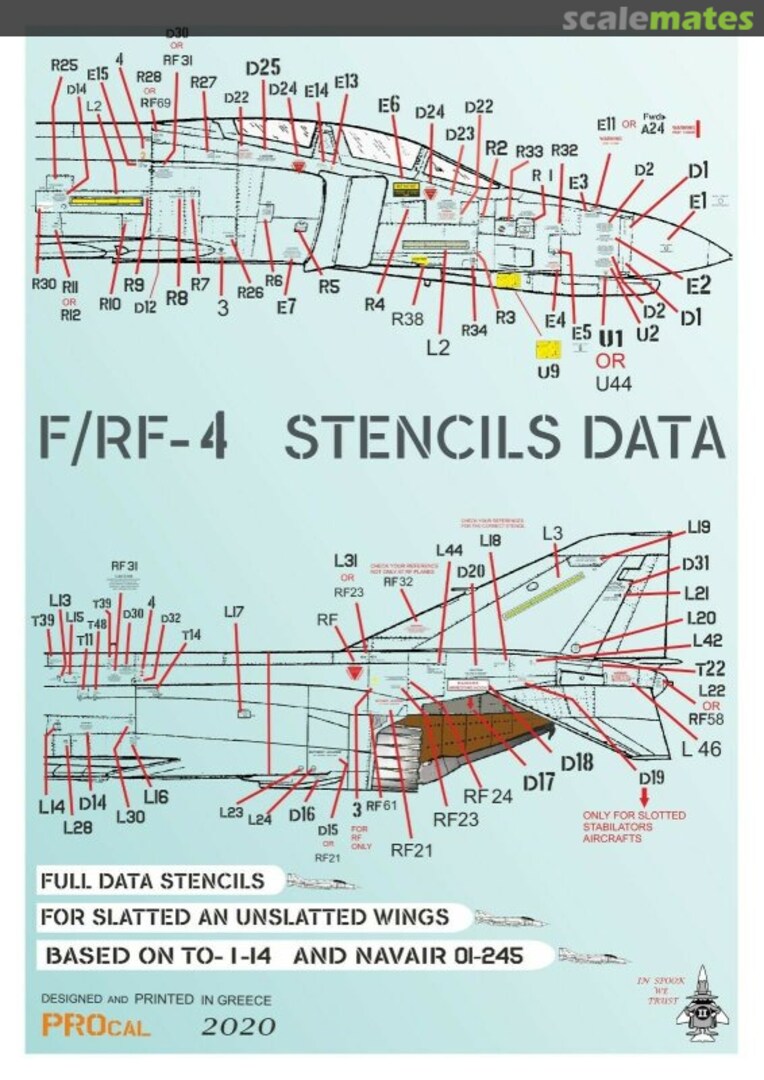 Boxart F/RF-4 Stencils Data 32-906W PROcal Decals