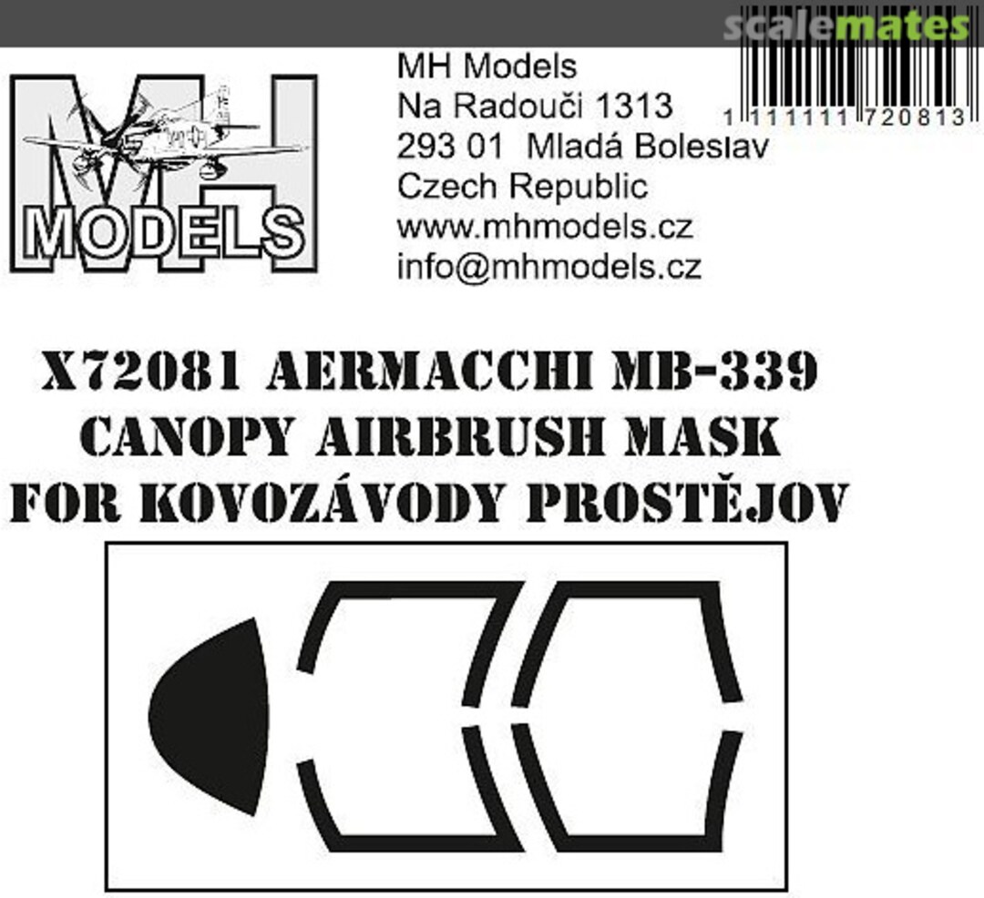 Boxart Aermacchi MB-339 Canopy Airbrush Mask X72081 MH Models