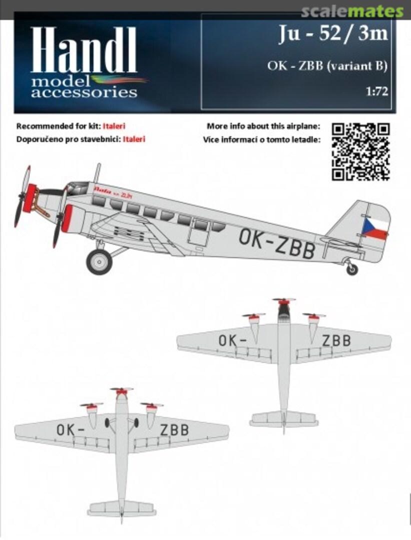 Boxart Ju-52 / m3 OK-ZBB (variant B) 068072 Handl