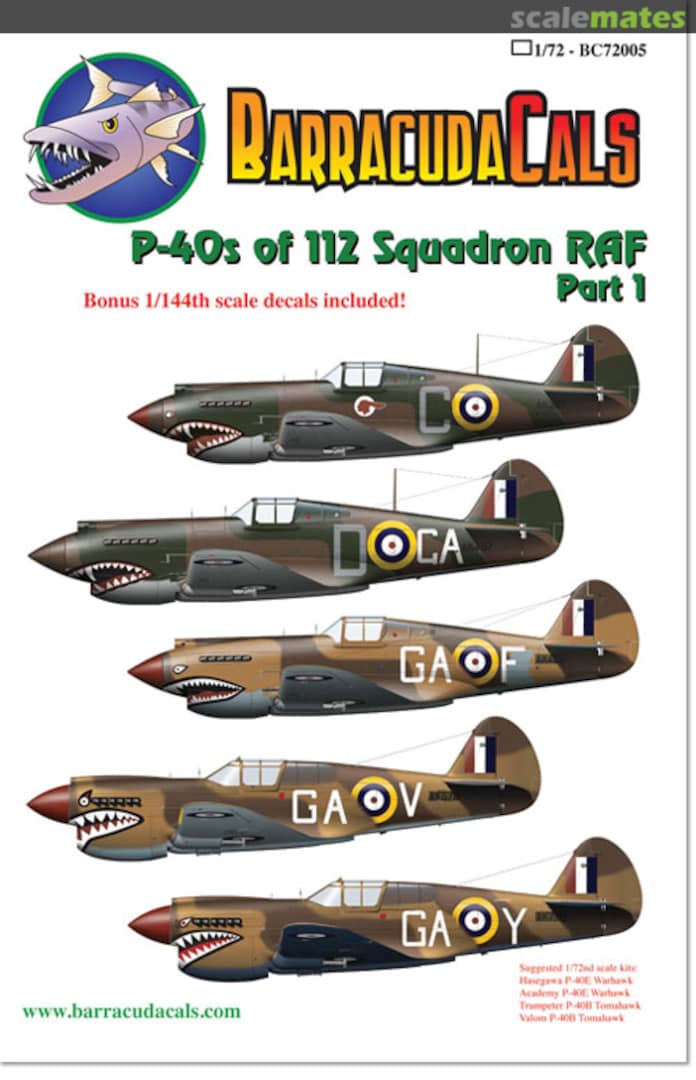 Boxart P-40s of 112 Squadron RAF Part 1 BC72005 Barracuda Studios