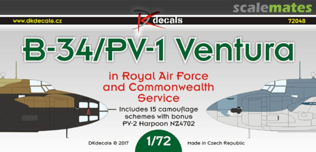 Boxart B-34/PV-1 Ventura 72048 DK Decals