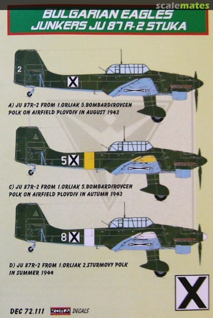 Boxart Junkers Ju 87 R-2 Stuka DEC 72.111 Kora Models