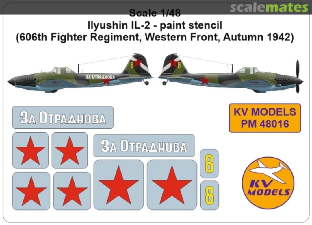 Boxart Il-2 paint stencil PM48016 KV Models