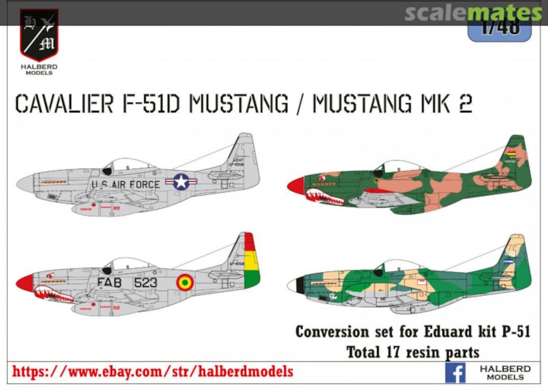 Boxart Cavalier F-51D Mustang / Mustang Mk2 conversion set cav02 Halberd Models