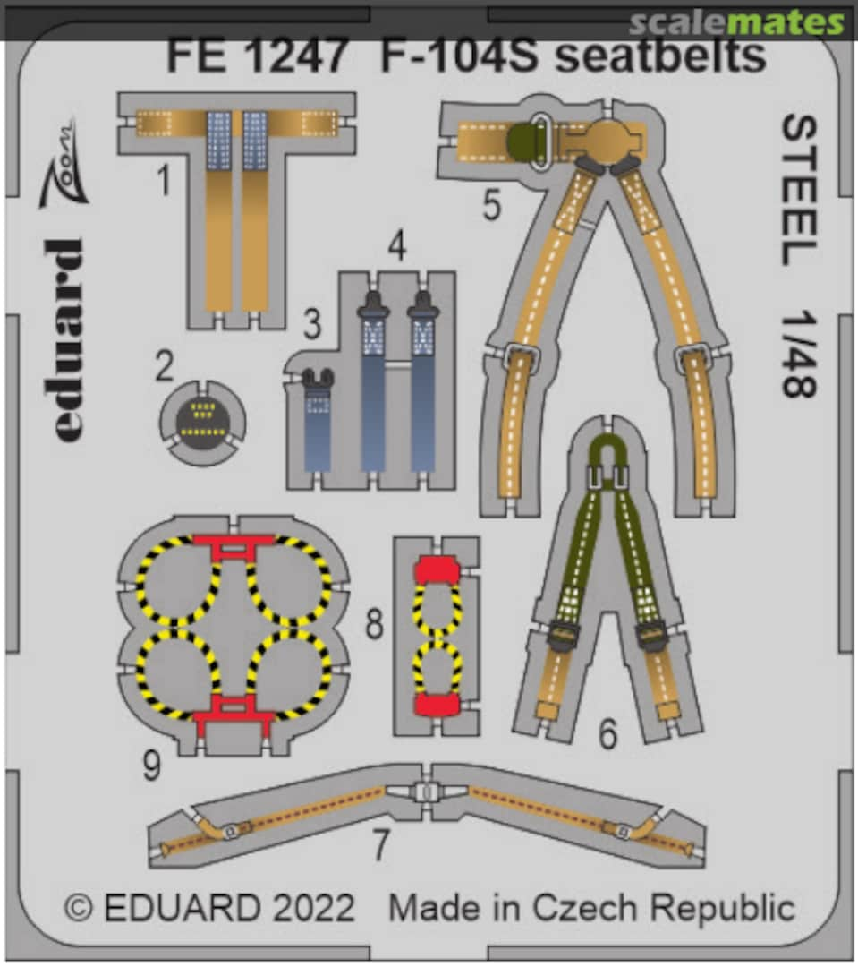 Boxart F-104S seatbelts FE1247 Eduard