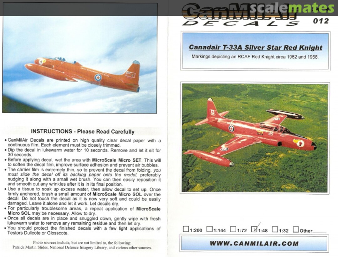 Boxart Canadair T-33A Silver Star Red Knight 012 CanMilAir