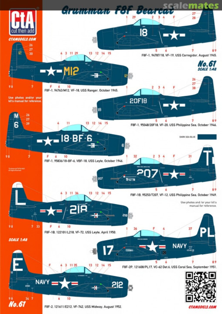 Boxart Grumman F8F Bearcat CTA-061 CtA Models