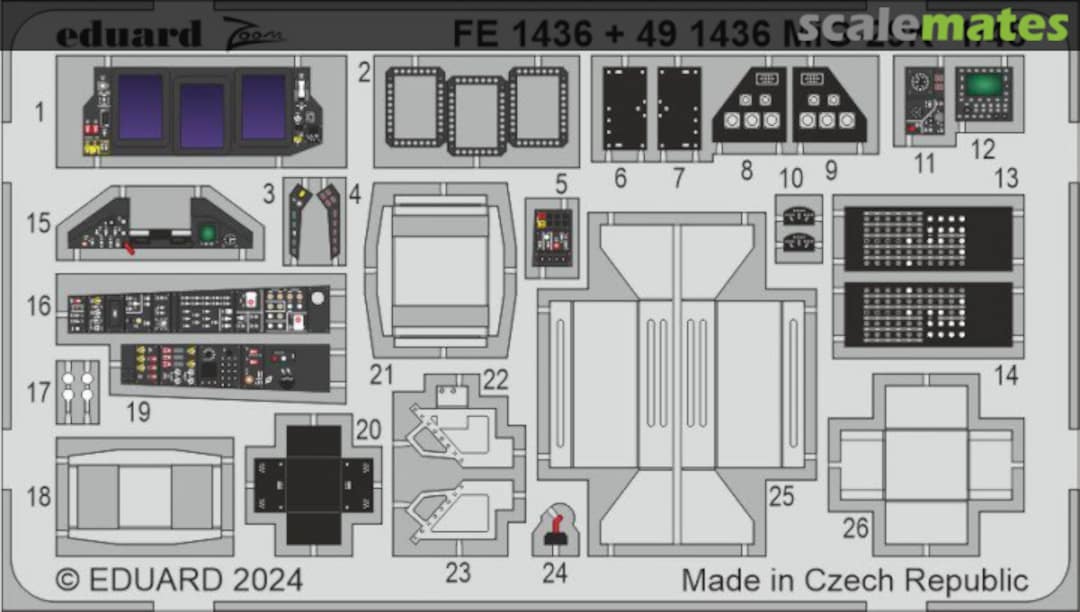 Boxart MiG-29K cockpit detail set FE1436 Eduard