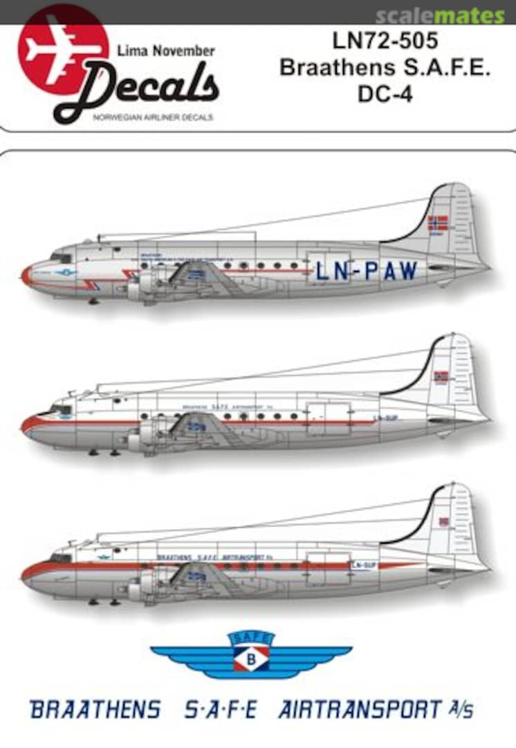 Boxart DC-4 LN72-505 Lima November Decals