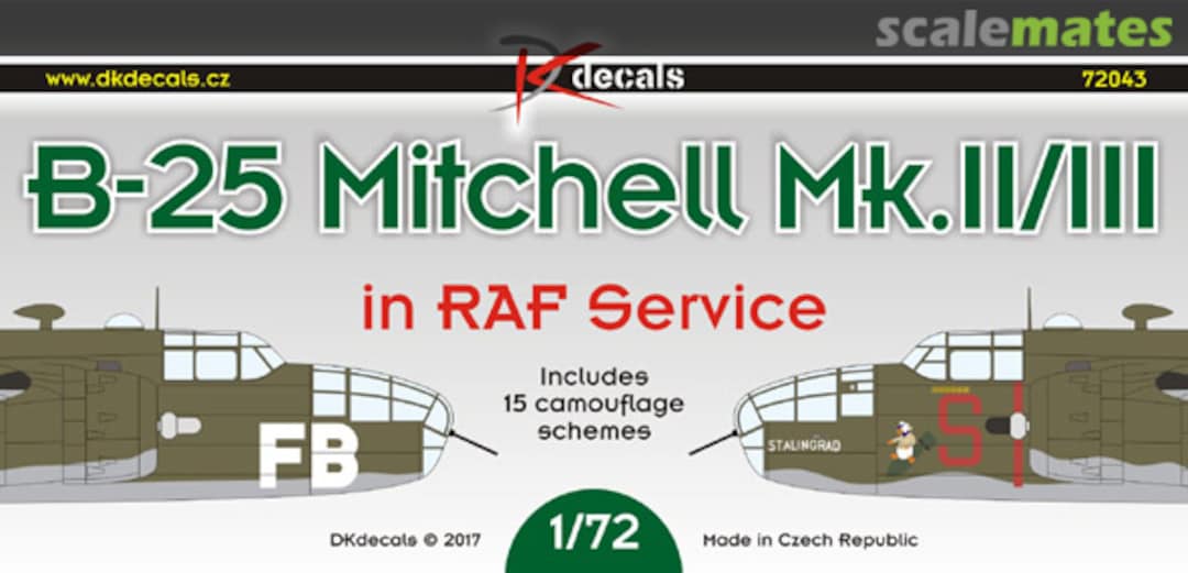 Boxart B-25 Mitchell Mk.II/III 72043 DK Decals