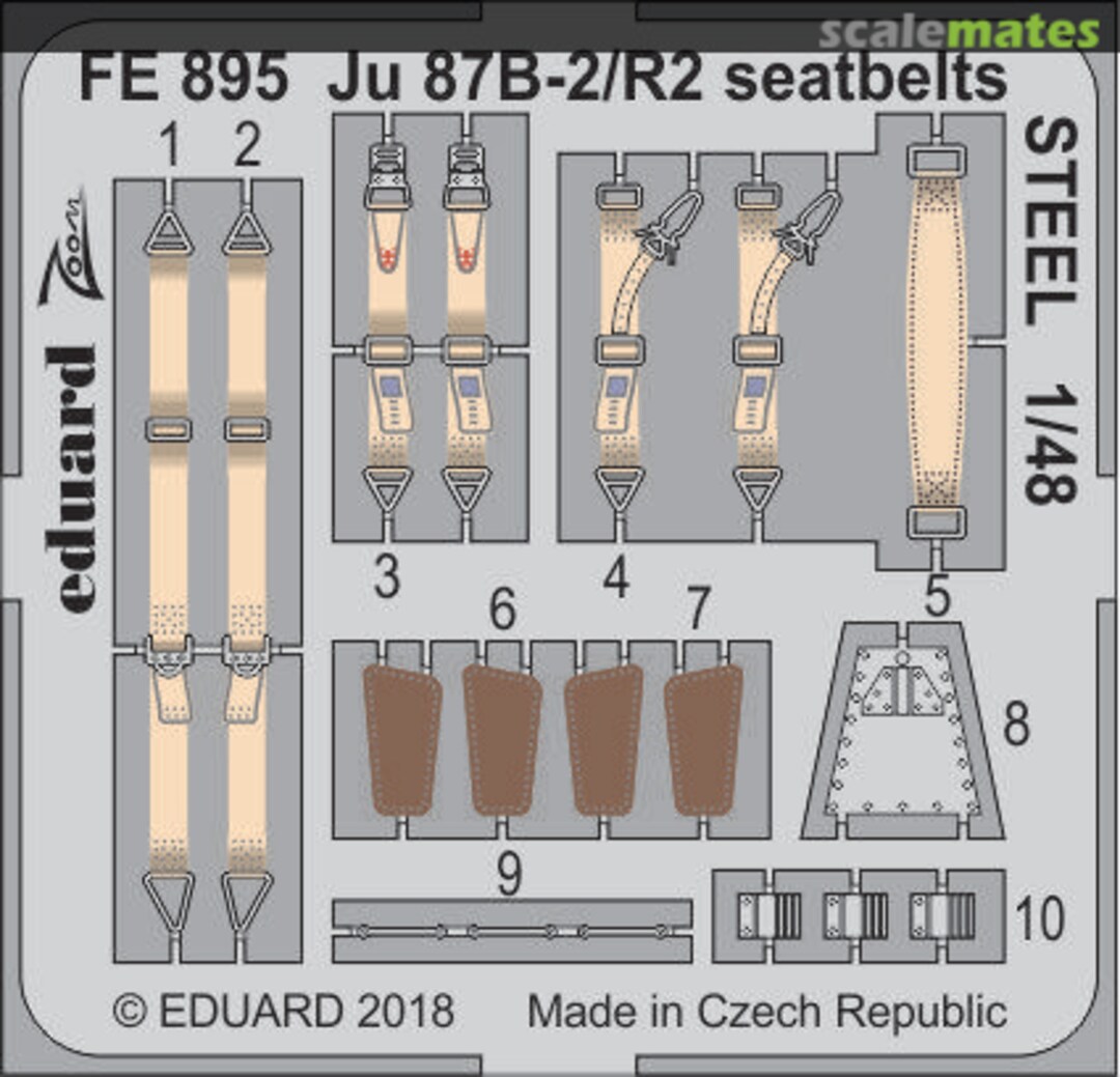 Boxart Ju 87B-2/R2 seatbelts (STEEL) FE895 Eduard