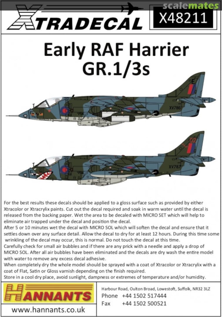 Boxart Early RAF Harrier GR.1/3s X48211 Xtradecal