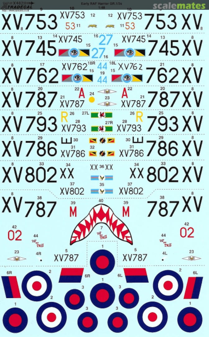 Contents Early RAF Harrier GR.1/3s X48211 Xtradecal