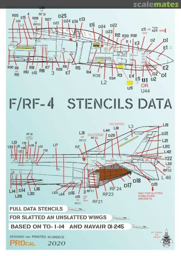 Boxart F/RF-4 Stencils Data 32-906B PROcal Decals