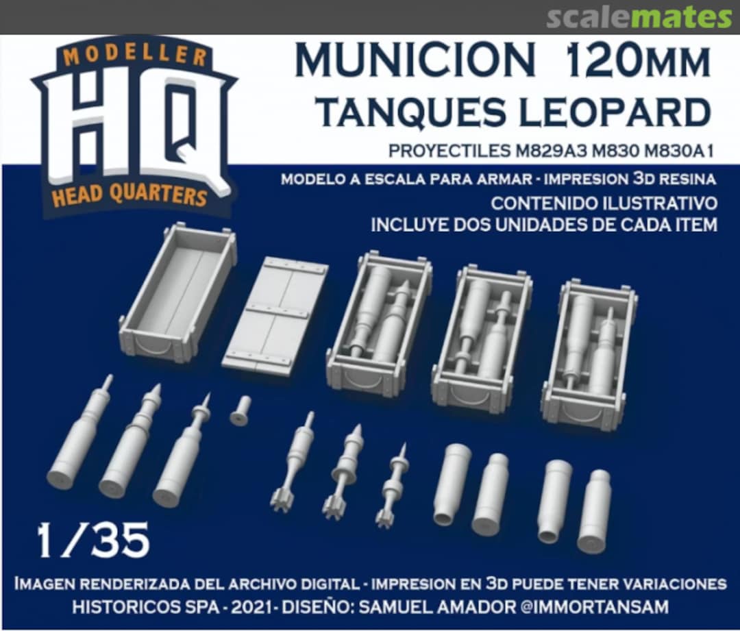 Boxart MUNICION 120MM - TANQUES LEOPARD HQ35501 HQ - Modeller Head Quarters