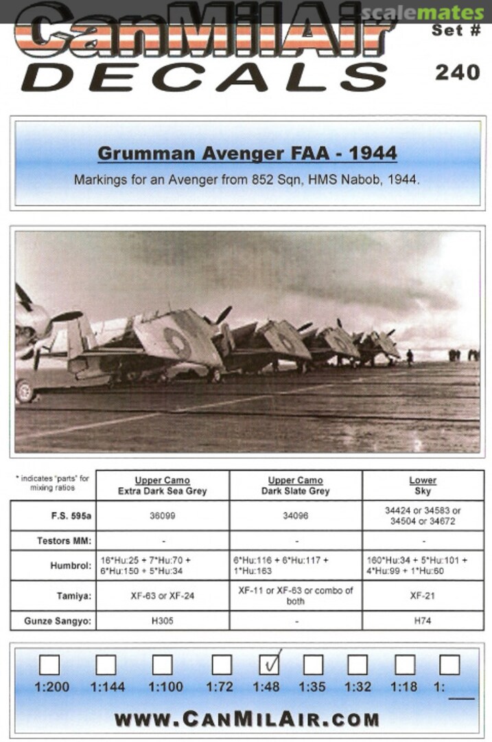 Boxart Grumman Avenger FAA - 1944 240 CanMilAir