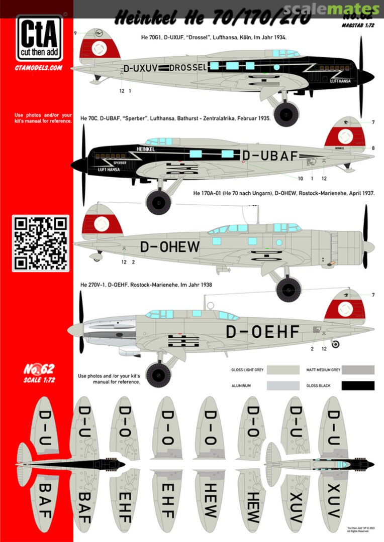 Boxart Heinkel He 70 / 170 / 270 062 CtA Models