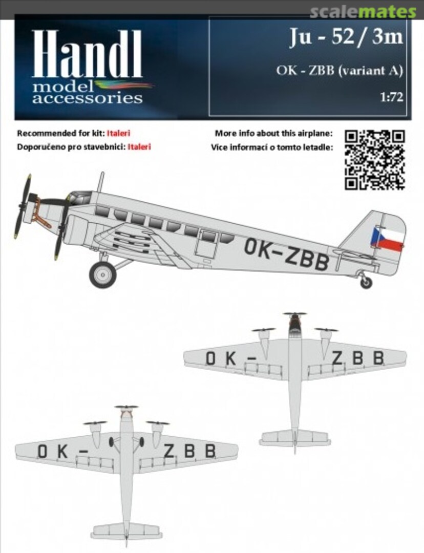 Boxart Ju-52 / m3 OK-ZBB (variant A) 067072 Handl