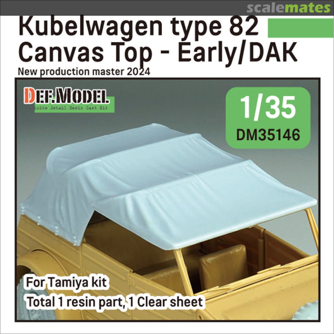 Boxart Kubelwagen Type 82 Canvas Top - Early/DAK DM35146 Def.Model