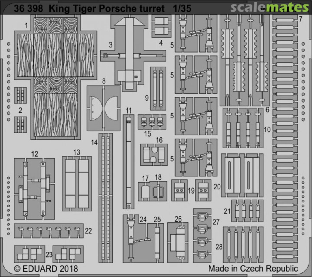 Boxart King Tiger Porsche turret 36398 Eduard