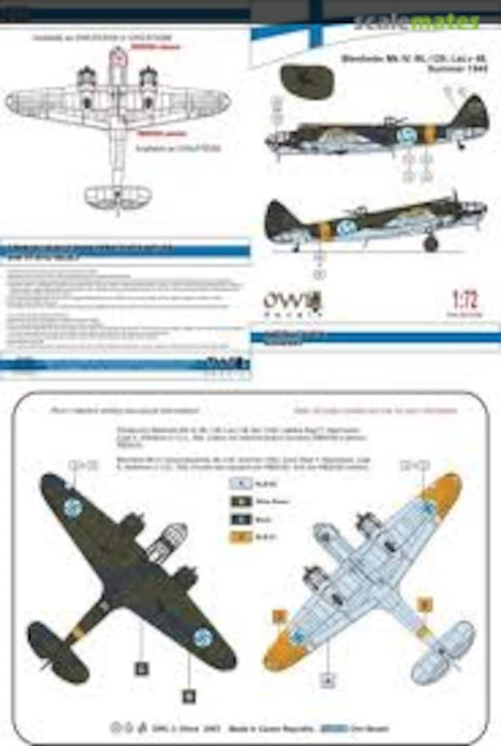 Boxart Blenheim Mk IV, Bl-129, LeLv 48, Summer 1943 OWLDS72066 OWL