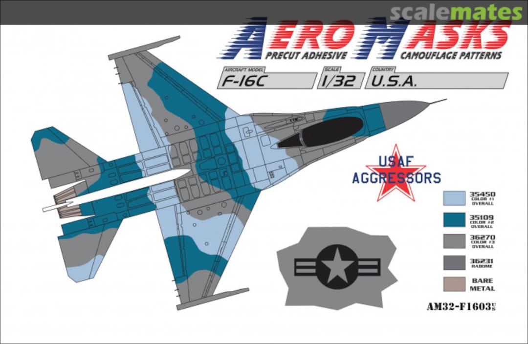 Boxart F-16C USA USAF Aggressors AM32-F1603 AeroMasks