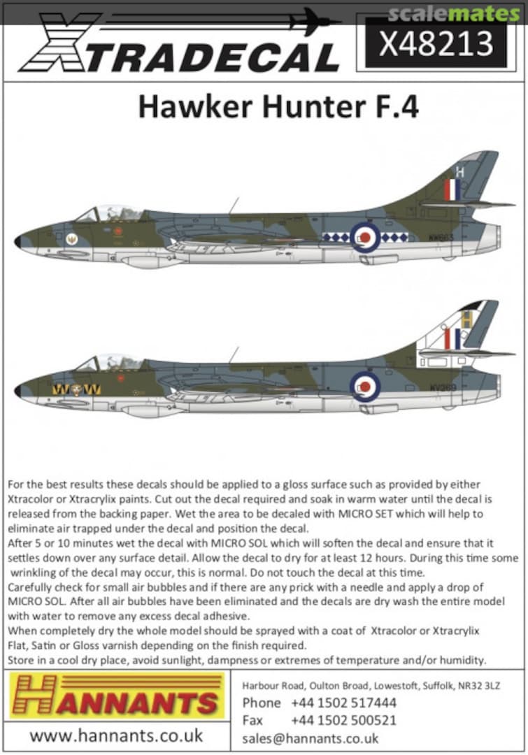 Boxart Hawker Hunter F.4 X48213 Xtradecal