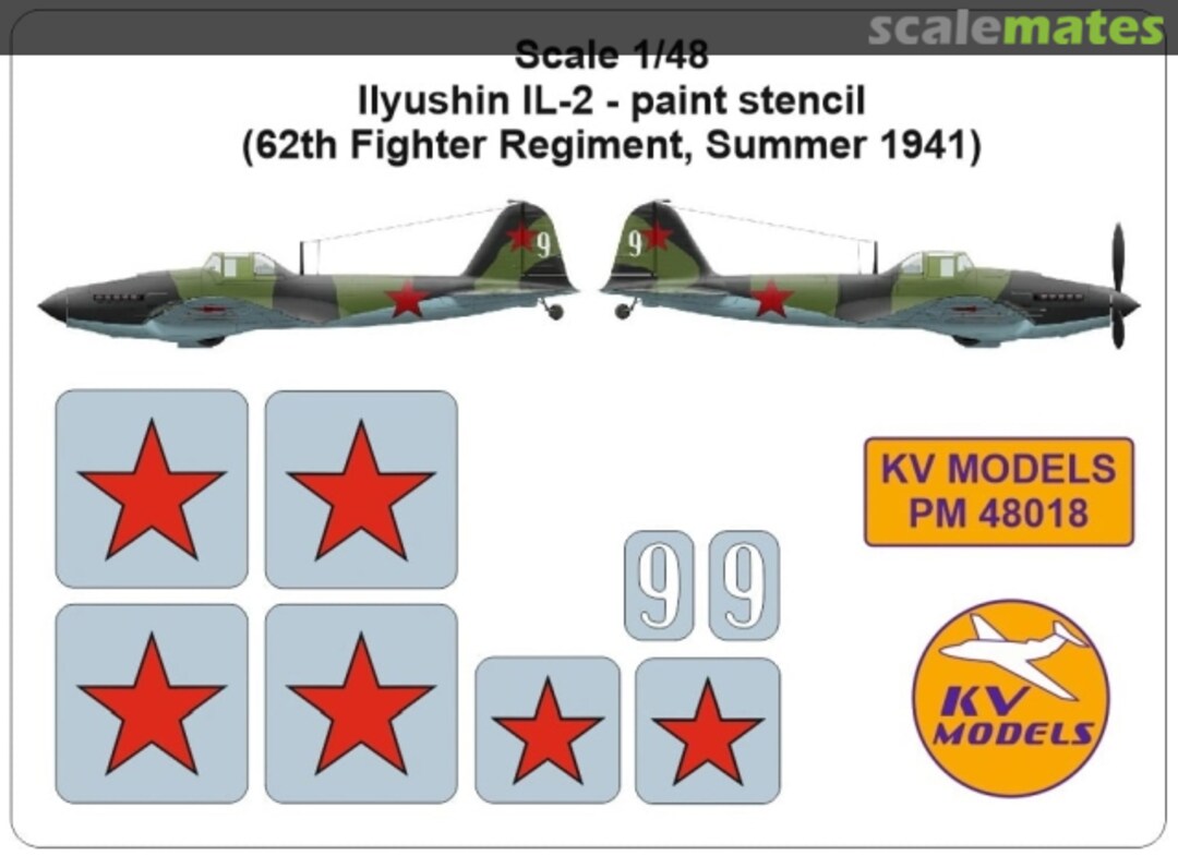 Boxart Il-2 paint stencil PM48018 KV Models