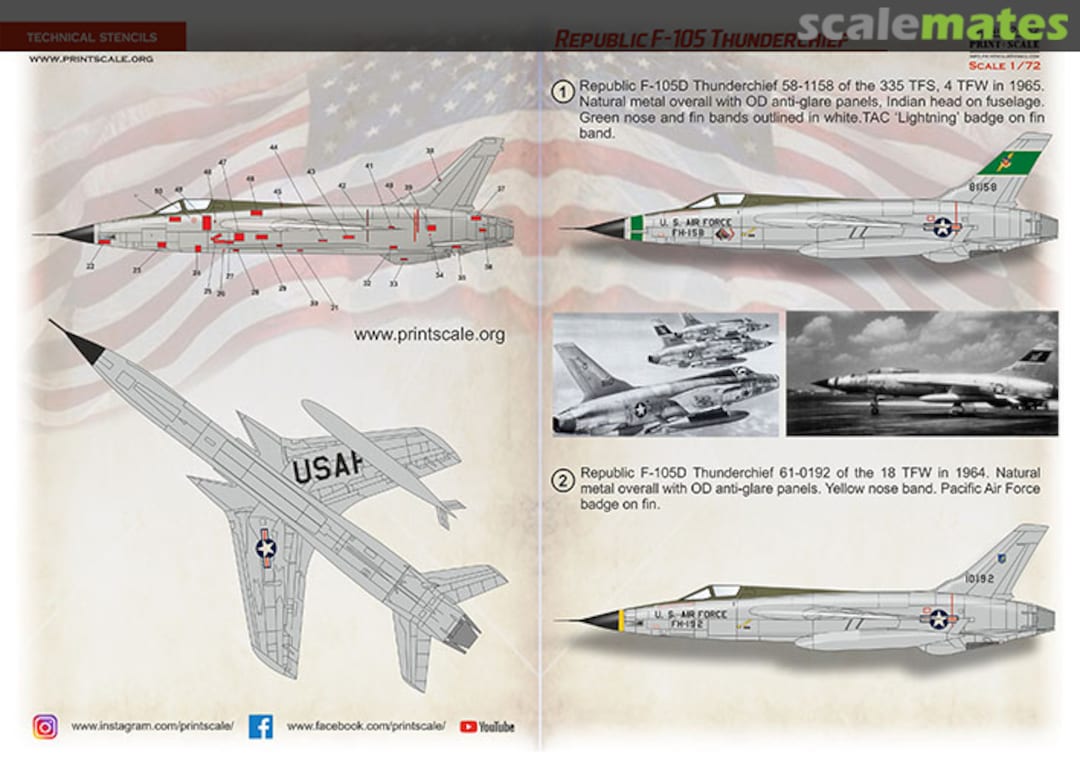 Boxart Republic F-105 Thunderchief 72-462 Print Scale