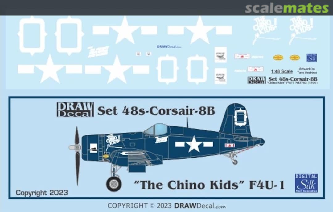 Boxart “The Chino Kids” F4U-1 48-Corsair-8B Draw Decal