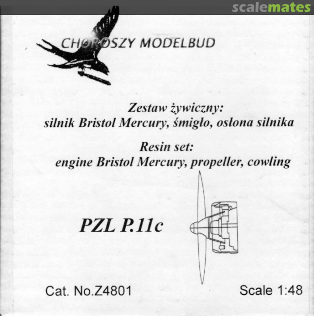 Boxart Bristol Mercury engine, propeller, cowling Z4801 Choroszy Modelbud